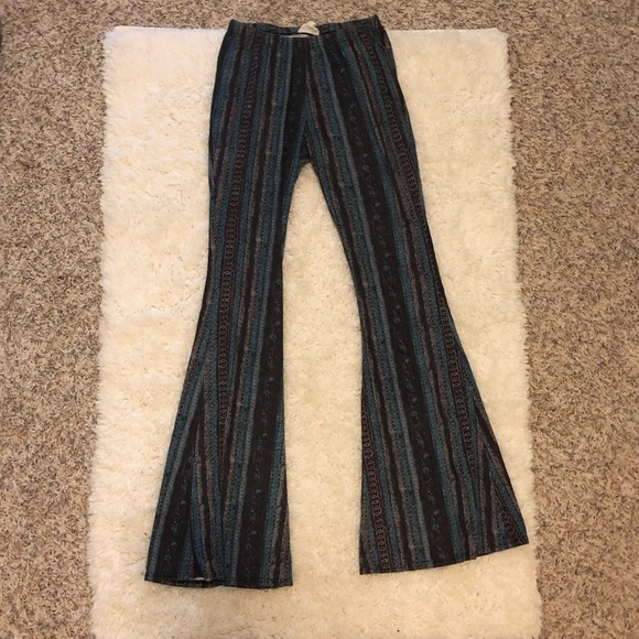 PacSun Pants - Pacsun Blue and Grey Suede Bell bottom pants